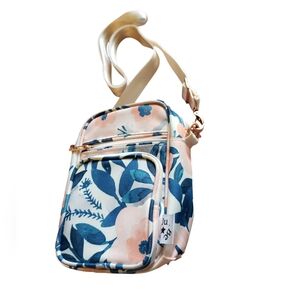 NWT JU JU BE WHIMSICAL WATERCOLOR ROSE GOLD MINI HELIX MESSENGER ACCESSORY BAG